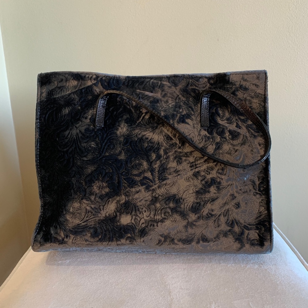 VINTAGE Suarez Velvet Bag with Leather Handles